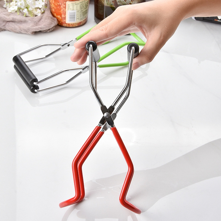 Canning Jar Lifter Tongs Anti-Slip Wide-Mouth Clip Stainless Steel Jar Lifter Securely Grips Caning Tongs Lifter